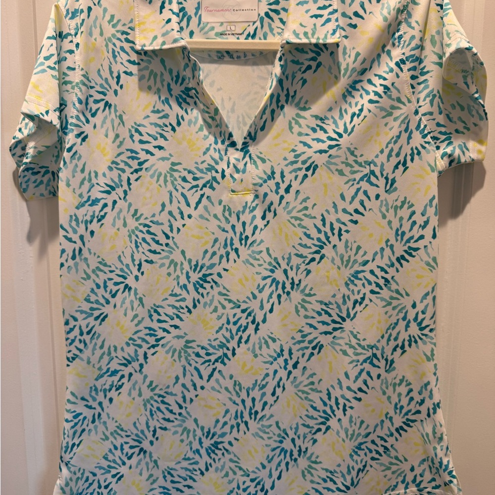 Tournament Collection Women's Floral Button Down Golf/Tennis Shirt